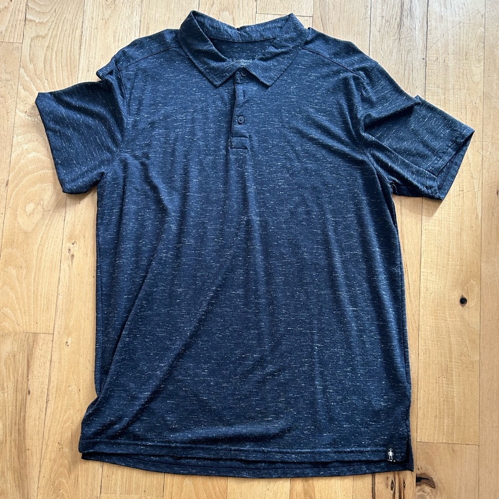 Smartwool Men's Merino 150 Sport Hemp Polo Heathered Navy Size Large L